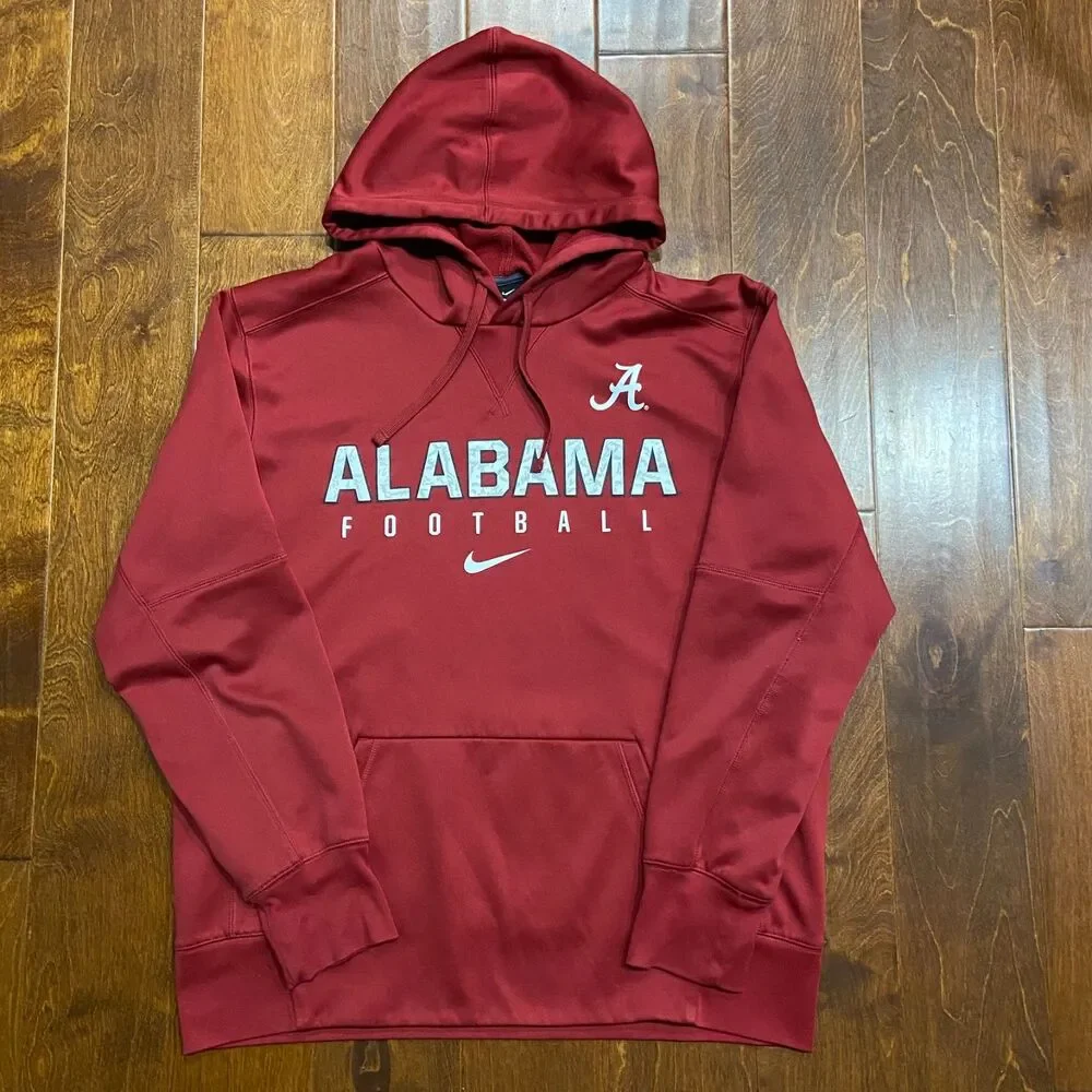 Nike Athletic Thermafit NCAA Alabama Crimson Tide Maroon Hoodie Men's Size Large - Picture 4 of 9